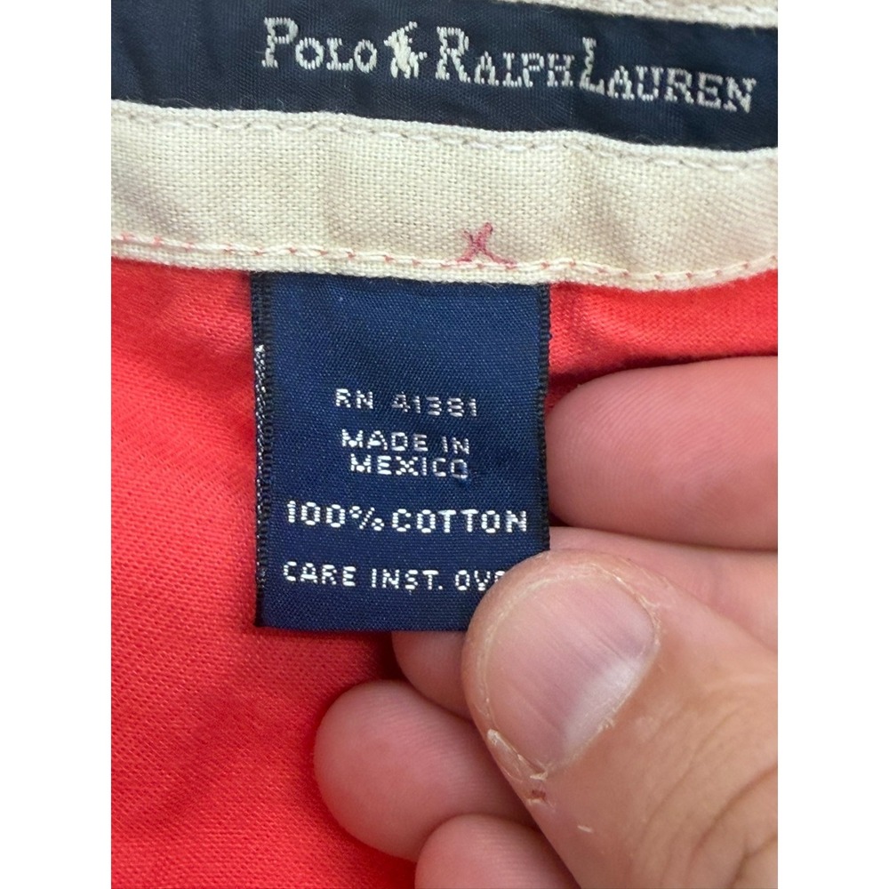 Vintage NWT Polo Ralph Lauren Red Chino Shorts "The Tyler" Size 33 - Picture 10 of 11
